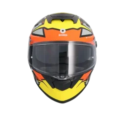 SHIRO RAPTOR PEGASUS Full Face Motorcycle Helmets Yellow Orange Grey Matte
