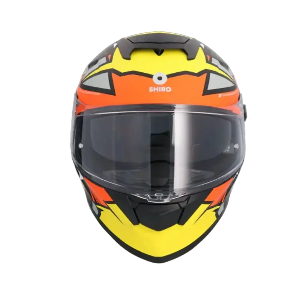 SHIRO RAPTOR PEGASUS Full Face Motorcycle Helmets Yellow Orange Grey Matte
