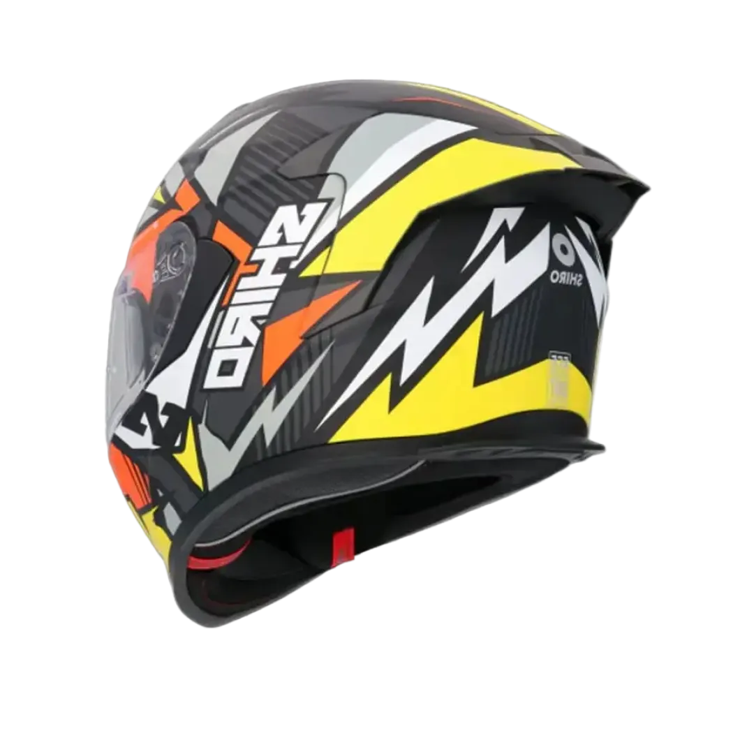 SHIRO RAPTOR PEGASUS Full Face Motorcycle Helmets Yellow Orange Grey Matte
