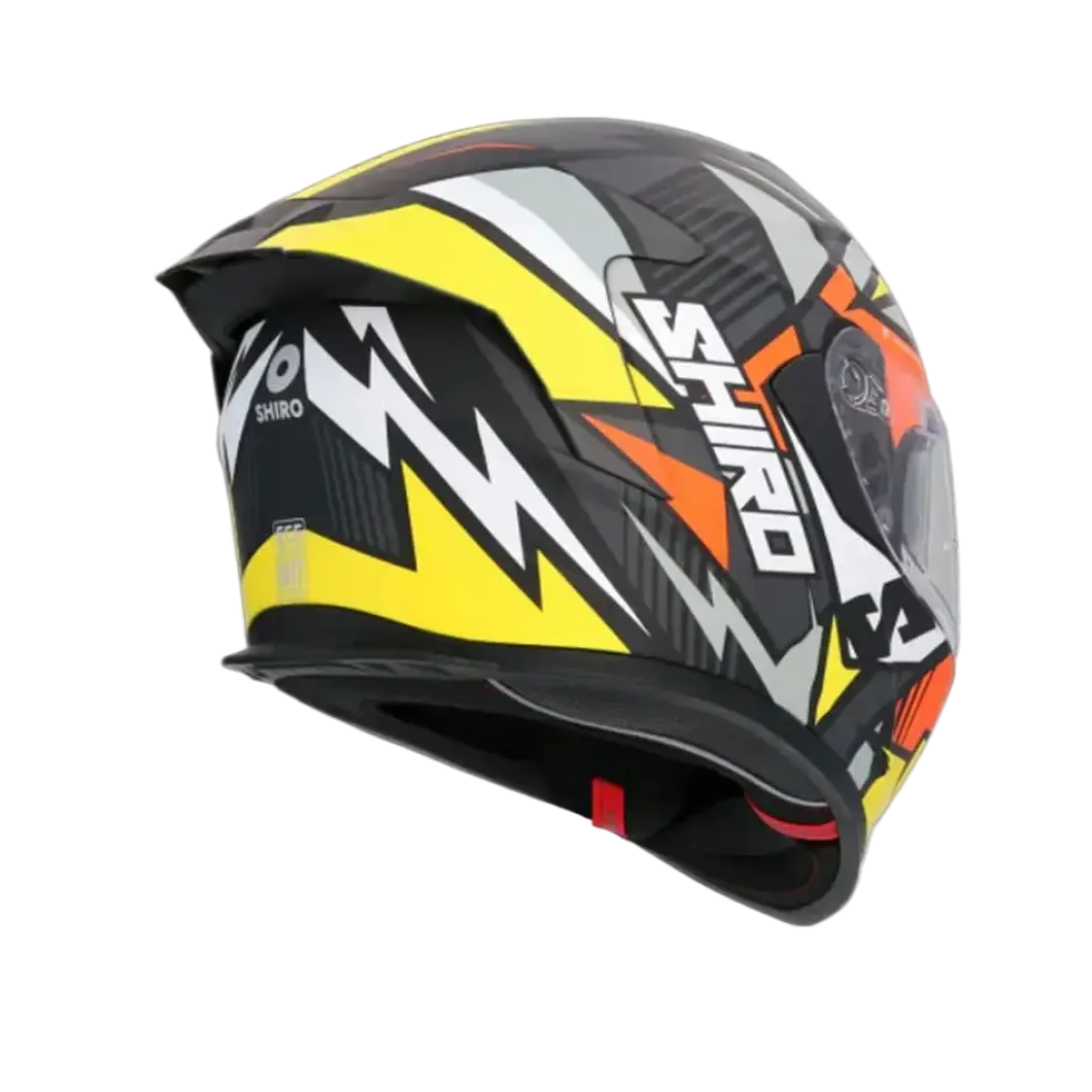 SHIRO RAPTOR PEGASUS Full Face Motorcycle Helmets Yellow Orange Grey Matte