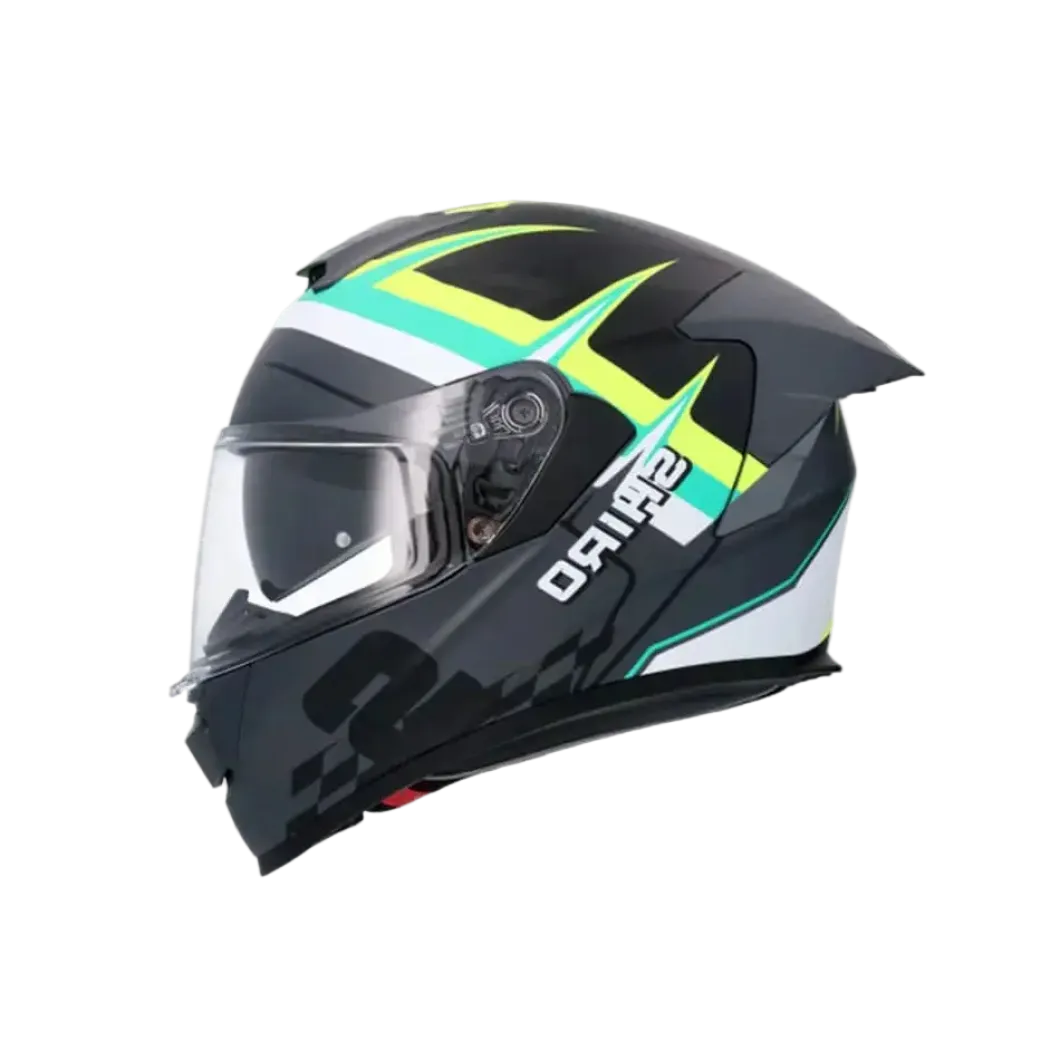 SHIRO RAPTOR PEGASUS Full Face Motorcycle Helmets Matte Black Green Yellow