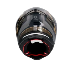 SHIRO SH-890 HUNTER EDGE Full Face Motorcycle Helmets Black Grey Gold