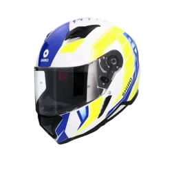 SHIRO Sh-890 Hunter Full Face Motorcycle Helmets White Blue Yellow Fluor