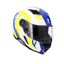 SHIRO Sh-890 Hunter Full Face Motorcycle Helmets White Blue Yellow Fluor