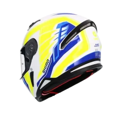 SHIRO Sh-890 Hunter Full Face Motorcycle Helmets White Blue Yellow Fluor