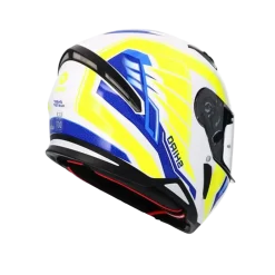 SHIRO Sh-890 Hunter Full Face Motorcycle Helmets White Blue Yellow Fluor