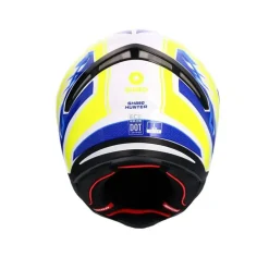 SHIRO Sh-890 Hunter Full Face Motorcycle Helmets White Blue Yellow Fluor