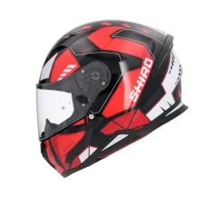 SHIRO SH-890 HUNTER STAGE FULL FACE MOTORCYCLE HELMETS BLACK RED