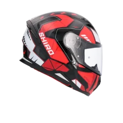 SHIRO SH-890 HUNTER STAGE FULL FACE MOTORCYCLE HELMETS BLACK RED