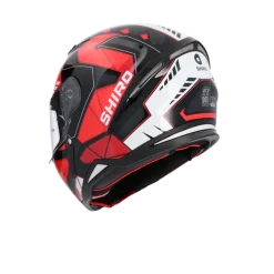 SHIRO SH-890 HUNTER STAGE FULL FACE MOTORCYCLE HELMETS BLACK RED