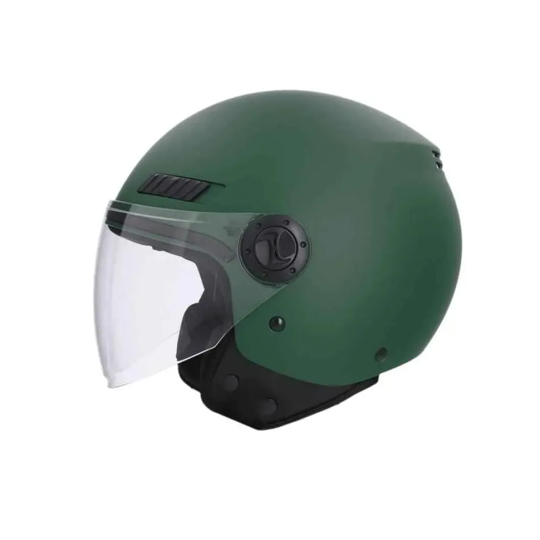 SHIRO SH-62 KYOTO Motorcycle Jet Helmets Matte Green