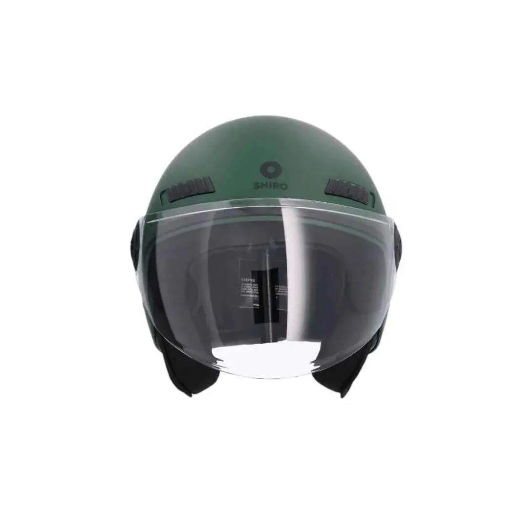SHIRO SH-62 KYOTO Motorcycle Jet Helmets Matte Green