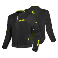 SHUA GRAVITY LITE BLACK/FLUO/YELLOW FABRIC JACKET Summer Perforated Men