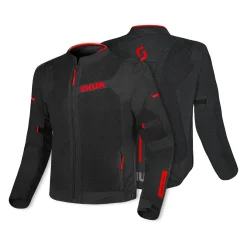 SHUA GRAVITY LITE BLACK/RED FABRIC JACKET Summer Perforated Men