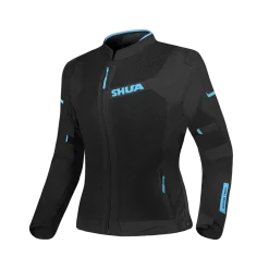 SHUA - GRAVITY LITE FABRIC JACKET BLACK/TERQUISE women's Summer perforated