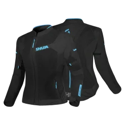 SHUA - GRAVITY LITE FABRIC JACKET BLACK/TERQUISE women's Summer perforated