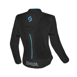 SHUA - GRAVITY LITE FABRIC JACKET BLACK/TERQUISE women's Summer perforated