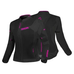 SHUA - GRAVITY LITE WOMEN'S FABRIC JACKET BLACK/FUCHSIA Summer perforated