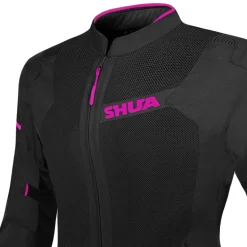 SHUA - GRAVITY LITE WOMEN'S FABRIC JACKET BLACK/FUCHSIA Summer perforated