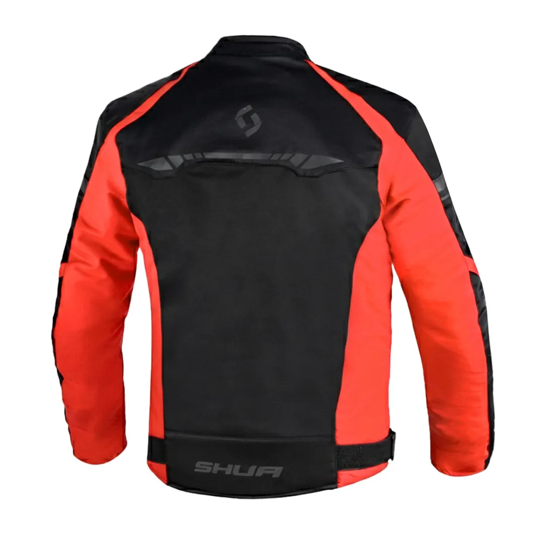 SHUA IMMORTAL GIACCA DI MOTO NERO NEON ROSSO