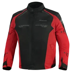 SHUA IMMORTAL MEN'S BLACK AND RED FABRIC MOTORCYCLE JACKET
