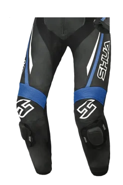 Shua Infinity Black Blue 1PC Men's Leather Motorcycle Suits