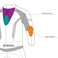 Shua Infinity Black Blue 1PC Men's Leather Motorcycle Suits