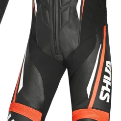 Shua Infinity Black Orange 1PC Men's Leather Motorcycle Suits