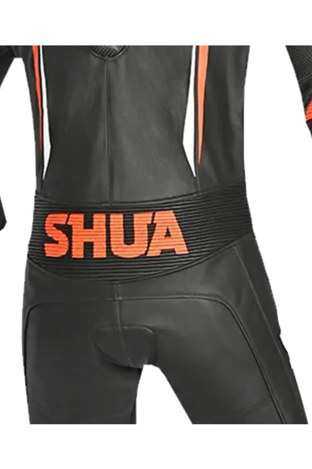 Shua Infinity Black Orange 1PC Men's Leather Motorcycle Suits