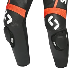 Shua Infinity Black Orange 1PC Men's Leather Motorcycle Suits