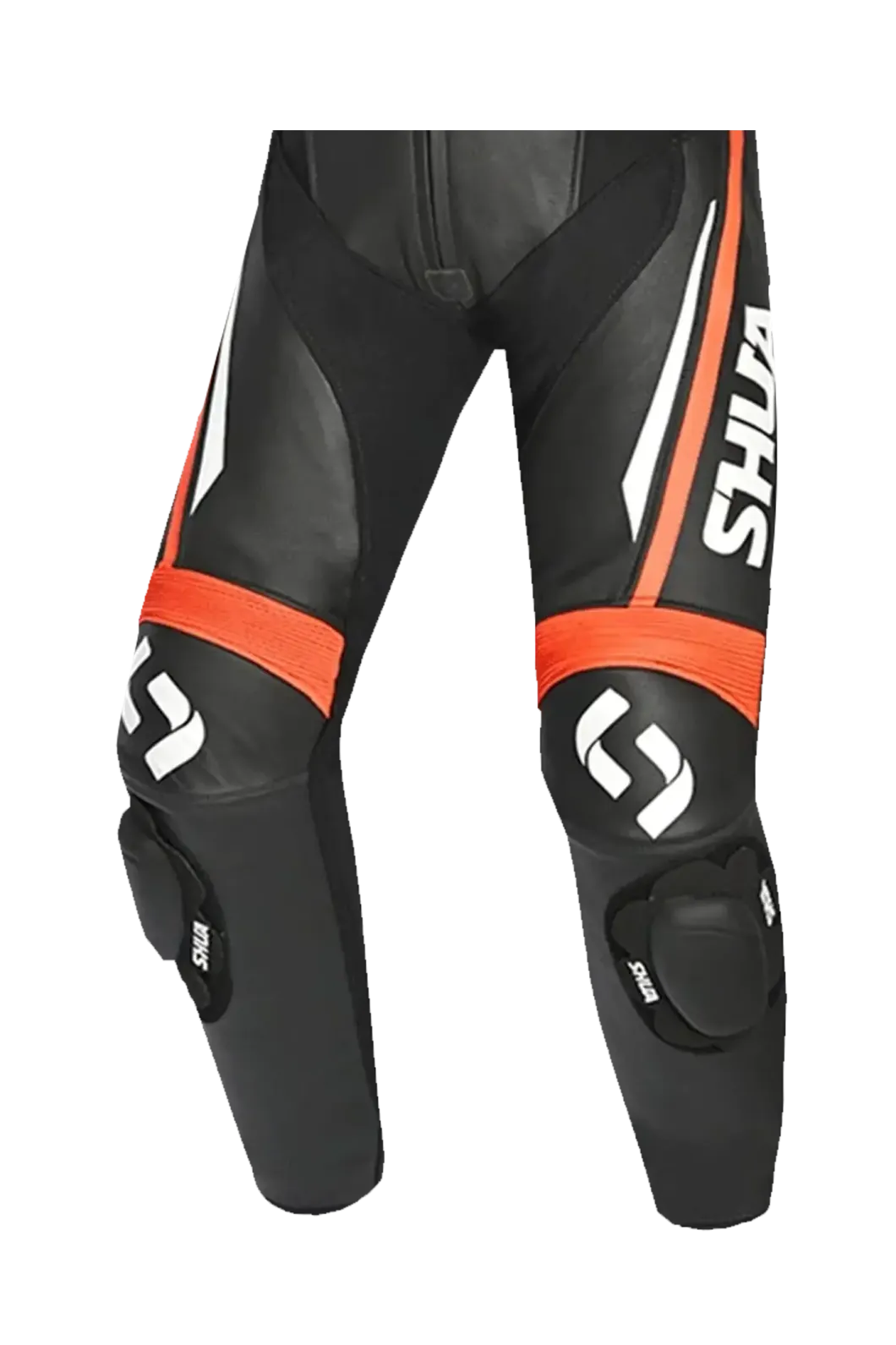 Shua Infinity Black Orange 1PC Men's Leather Motorcycle Suits