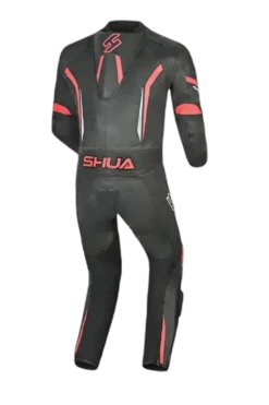 Shua Infinity Black Red 1PC Men's Leather Motorcycle Suits