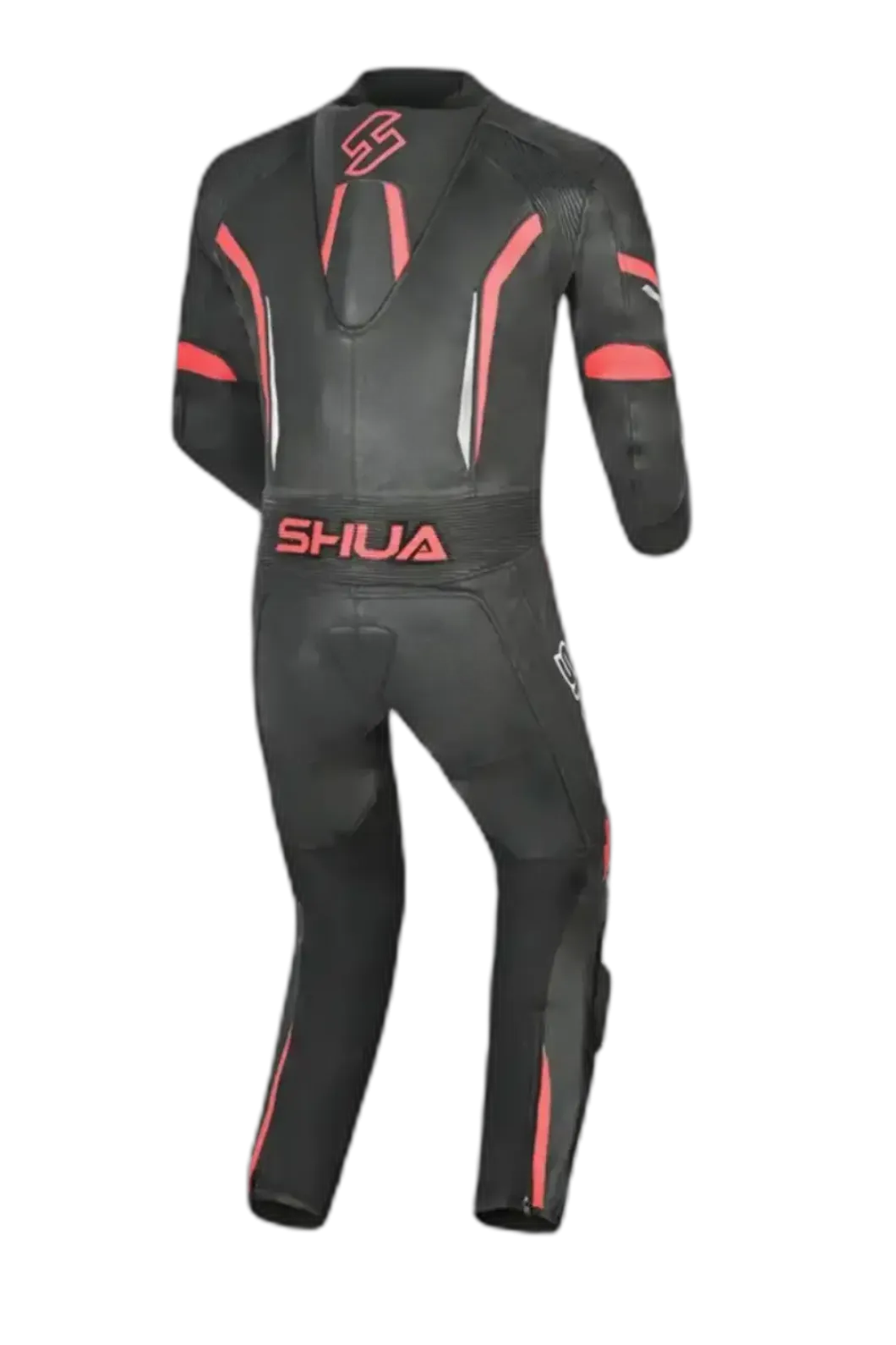 Shua Infinity Black Red 1PC Men's Leather Motorcycle Suits