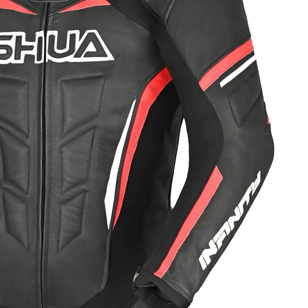 Shua Infinity Black Red 1PC Men's Leather Motorcycle Suits