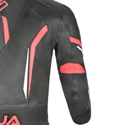 Shua Infinity Black Red 1PC Men's Leather Motorcycle Suits
