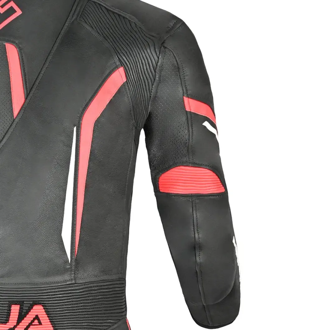 Shua Infinity Black Red 1PC Men's Leather Motorcycle Suits
