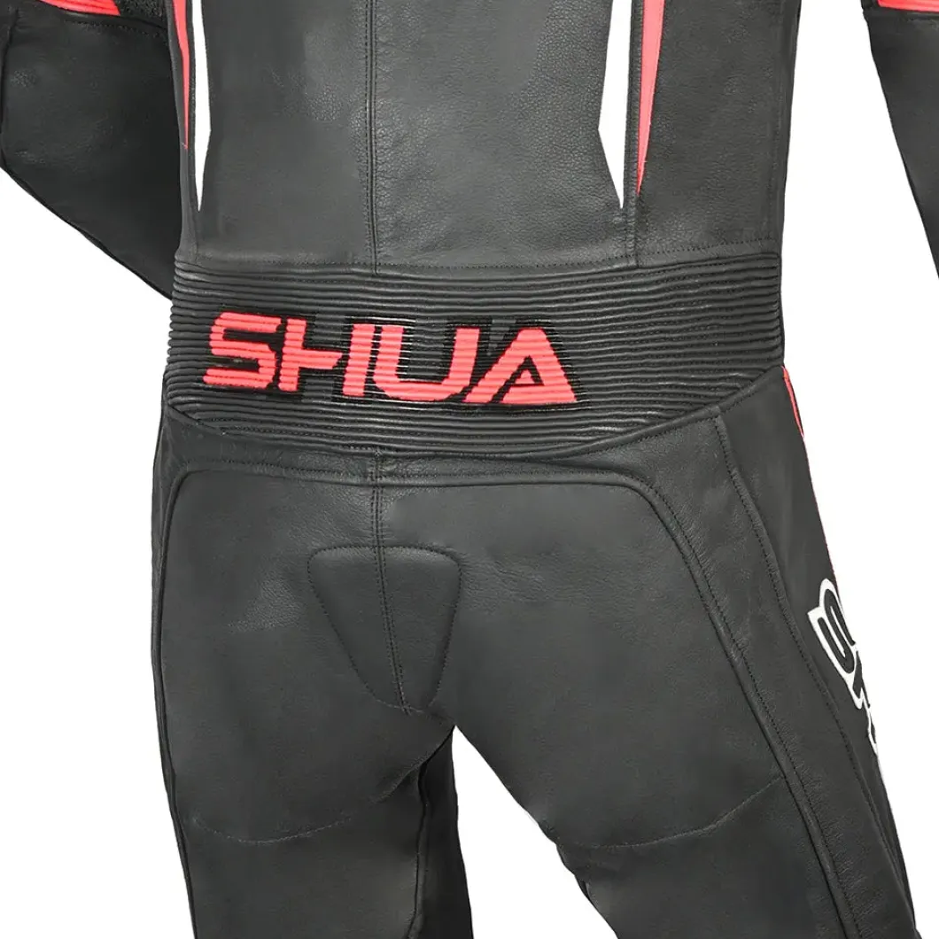 Shua Infinity Black Red 1PC Men's Leather Motorcycle Suits
