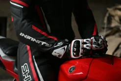 Shua Infinity Black Red 1PC Men's Leather Motorcycle Suits