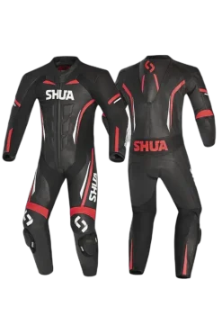 Shua Infinity Black Red 1PC Men's Leather Motorcycle Suits