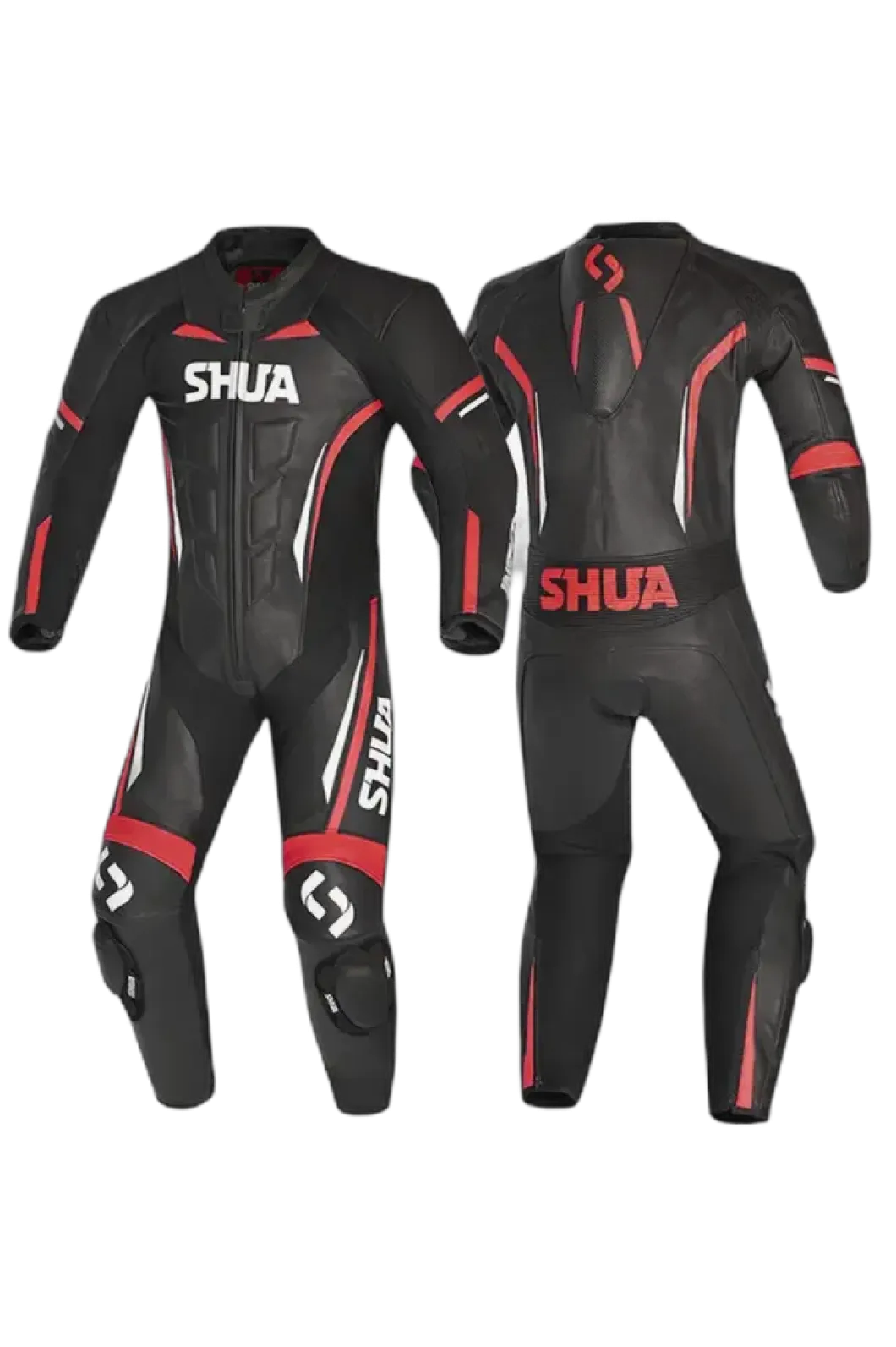 Shua Infinity Black Red 1PC Men's Leather Motorcycle Suits