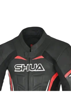 Shua Infinity Black Red 1PC Men's Leather Motorcycle Suits