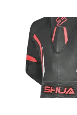 Shua Infinity Black Red 1PC Men's Leather Motorcycle Suits