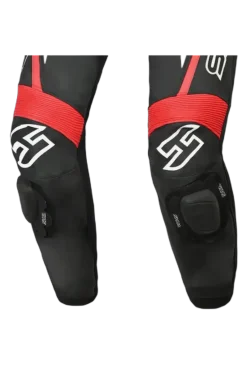 Shua Infinity Black Red 1PC Men's Leather Motorcycle Suits