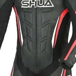 Shua Infinity Black Red 1PC Men's Leather Motorcycle Suits