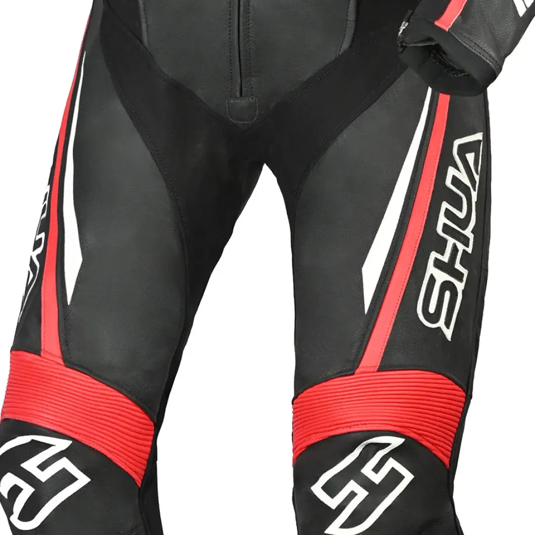 Shua Infinity Black Red 1PC Men's Leather Motorcycle Suits