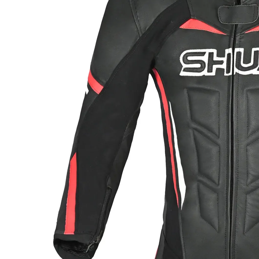 Shua Infinity Black Red 1PC Men's Leather Motorcycle Suits