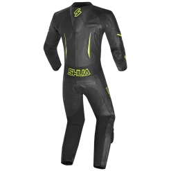 Shua Infinity Black Yellow/Flu 1PC Men's Leather Motorcycle Suits