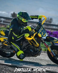 Shua Infinity 2-Piece Motorcycle Suit Black/Yellow