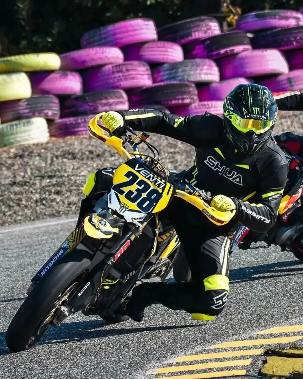 Shua Infinity 2-Piece Motorcycle Suit Black/Yellow