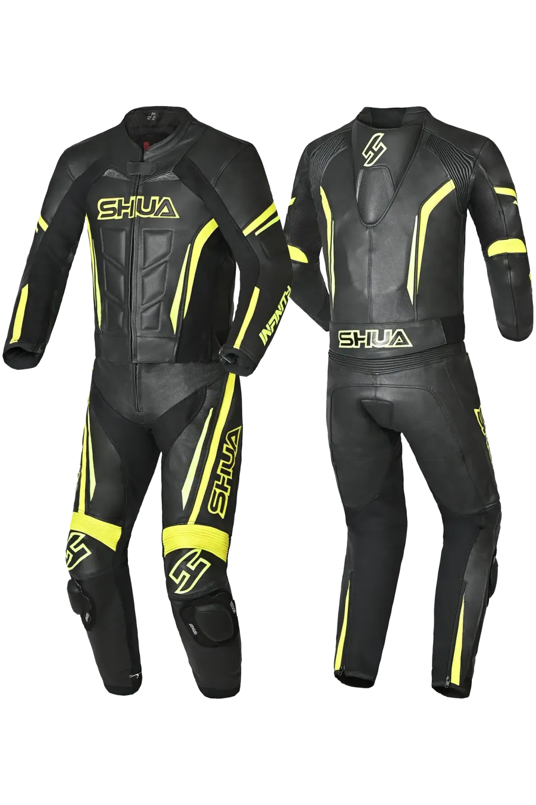 Shua Infinity 2-Piece Motorcycle Suit Black/Yellow